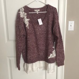 BNWT Jessica Simpson Maternity Lace Detail Sweater